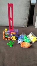 Juego de tren dominó para niños, con luz de sonido, automático, bloques de dominó coloridos, juego educativo DIY, juguete para regalo