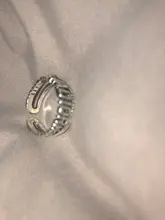 Anillo de plata con alfabeto Retro Punk para hombre, moderno Color plateado, reloj con diseño geométrico, anillo ajustable con apertura joyas de hip-hop