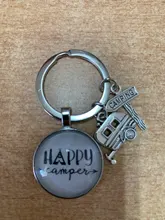 Llavero bonito de Camper Wagon, llavero de Camping I Love, Signpost de remolque, regalo de recuerdo de viaje de vacaciones, nuevo