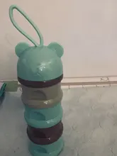 Caja portátil de almacenamiento de alimentos para bebés, recipiente para aperitivos con dibujos animados de cereales esenciales, estilo oso, 3 / 4 capas