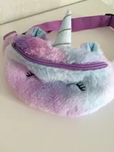 Riñonera de unicornio para mujer, Cangurera de felpa con dibujos animados, bolso de pecho para teléfono de viaje a la moda, 2021