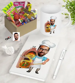 Personalized Mr Kebab shops Master Caricature Of Nostalgic Lezzetler Notebook Pen Mug Gift set
Personalized Mr Kebab shops Master Caricature Of Nostalgic Lezzetler Notebook Pen Mug Gift set