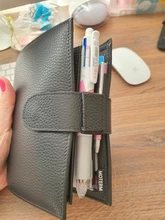 Moterm-lápiz elástico de cuero para cuaderno, suministros escolares, soporte pinza pluma