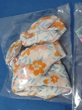 Mamá y bebé diadema de la hija de la madre diademas de chica Floral Corbata con impresión nudo diadema de Orejas de conejo, accesorios de pelo