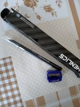 HENLICS delineador de ojo delineador color negro resistente al agua lápiz gran maquillaje de Ojos de larga duración de trazador de líneas del ojo Pen ojo cosmética herramienta + Sacapuntas de lápiz maquillaje mujer