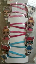 LOL Surprise-horquilla de muñeca de goma, accesorios para el cabello, estampado de resina de dibujos animados, tocado para niña, 6 uds.