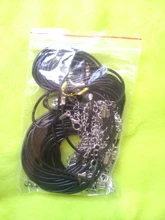 20 unids/lote Real hecho a mano de cuero ajustable trenzado collares de cuerda y amuletos colgantes resultados langosta cierre cuerda cordón 2 mm