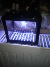 Mini acuario con lámpara LED USB para peces betta, tanque para peces con luz para lucha de peces