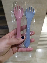 1 Uds bebé Tenedor de silicona alimentación conjunto chico platos niños bebé accesorios horquilla de silicona niños bienes