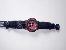 Reloj militar de camuflaje para hombre, pulsera de cuarzo LED resistente al agua hasta 50m, para deportes al aire libre, brújula, termómetro, reloj de emergencia