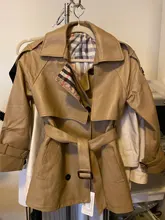 MESHARE-gabardina de cuero de oveja auténtico para mujer, chaqueta de cuero auténtico, Popular, suelto, R7