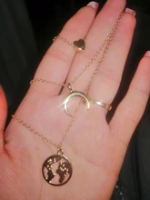 POXAM Boho oro estrella de cristal collares para mujeres de moda femenina collar Vintage múltiples colgante de capas collar de regalo de la joyería