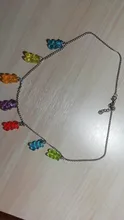 Collares de cadena de acero inoxidable para mujer y niña, collar con abalorio de oso de dibujos animados de Judy de color caramelo, joyería diaria, regalos de fiesta