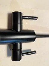 Grifo de fregadero con doble orificio de 1/4 pulgadas, herramienta de Instalación rápida, filtro de agua potable, ósmosis inversa, color negro, KF209