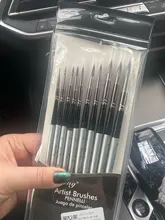 10 artista acuarela pinceles para pintar pincel acrílico plana y Punta Kit de pintura cepillo pluma pincel de Brochas pluma de dibujo de arte pintura de la mano