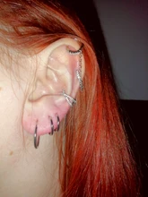 WOOZU-pendientes pequeños de cobre con circonita incrustada, pendientes geométricos de cartílago falso, sin perforación, 100%, 1 Uds.