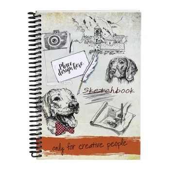 Sketchbook A5, 80L, painted dogs, spiral 
Sketchbook A5, 80L, painted dogs, spiral