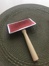 Peine de peluquería para mascotas, mango de madera, cepillo de aguja, peine de belleza para perros, cepillo de pelo para perros