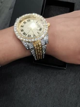 ALLICEONYOU-relojes de circonia cúbica, pulsera de diamantes de alta calidad, de acero inoxidable, Color oro nuevo y plateado, a la moda, Hip Hop, para regalo