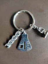 LLavero de microscopio de ciencia para medicina, llavero de equipo de microscopio para medicina, regalo escolar, joyería, Doctor Molecular, DNA, 1 Uds.