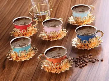 Luxury Turkish Porcelain Coffee Cups Set of 6 and Saucers - 4 oz.- Gold Espresso Cups Set, Greek Coffee, Demitasse Gift Coffee C
Luxury Turkish Porcelain Coffee Cups Set of 6 and Saucers - 4 oz.- Gold Espresso Cups Set, Greek Coffee, Demitasse Gift Coffee C