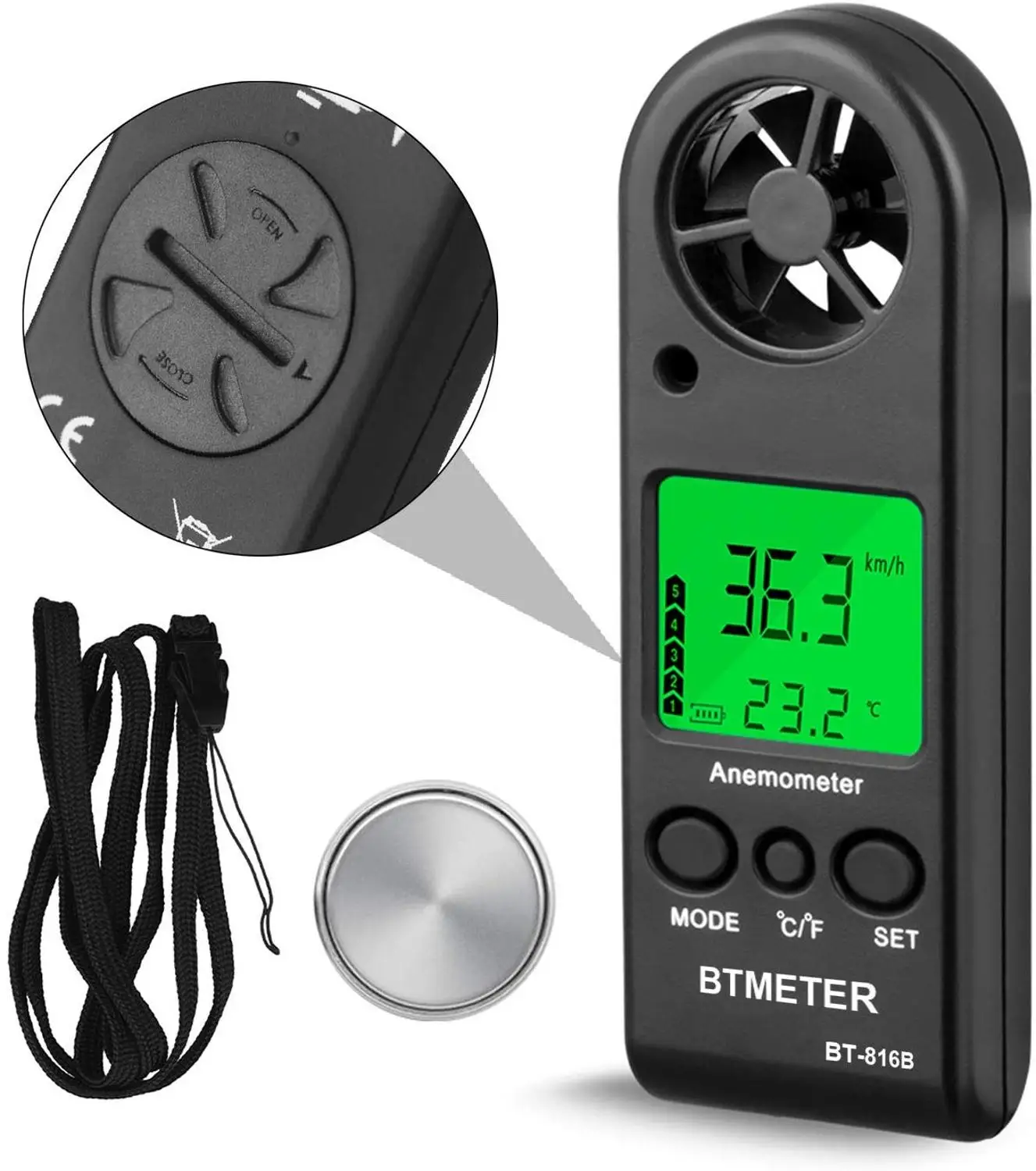 BEMETER Handheld LCD Digital Mini Anemometer BT-816B Wind Speed Meter Air Flow Tester Air Anemometer or HVAC CFM Shooting Boat
BEMETER Handheld LCD Digital Mini Anemometer BT-816B Wind Speed Meter Air Flow Tester Air Anemometer or HVAC CFM Shooting Boat
