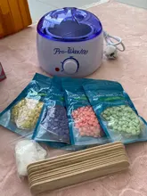Calentador eléctrico ax de 500cc w, depilación cera, granos de cera, 10 Uds. Pegatinas símil madera, Kit de depilación cera depiladora