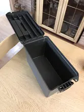 Caja de munición de plástico de estilo militar, caja de almacenamiento de munición a granel de calibre resistente, caja de balas táctica ligera