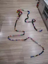 Juego de bloques de dominó de madera arcoíris para niños, juguete educativo de bloques de dominó de Color arcoíris para ordenar, para regalo de Chico, 100/300/500 Uds.