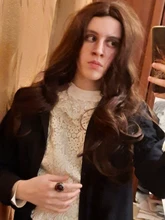 XIYUE sintético largo rizado pelucas con Centro flequillo rizado Natural pelucas marrones oscuras para las mujeres pelucas de Cosplay fibra resistente al calor pelucas