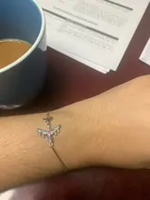 Nueva llegada cobre CZ aviones pulsera de cadena para las mujeres ajustable encanto volar avión joyería del brazalete de la mejor fiesta boda, viaje regalo