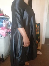 O-Neck Irregular-Dress Elegant Robe Asymmetric Pleated VONDA Plus-Size Women Casual 2/3-Sleeve