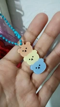 Llaveros de dibujos animados de cereza, Ángel y oso, funda de Metal para auriculares, colgante para chicas, mochila para estudiantes, baratijas de dibujos animados, joyería Kawaii