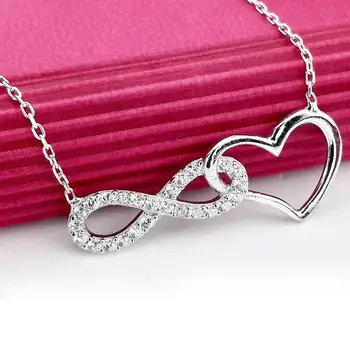 925 Sterling Silver Heart Infinity Necklace
925 Sterling Silver Heart Infinity Necklace
