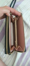 Cartera larga de piel sintética para mujer, monedero cartera borla, tarjetero, bolso de mano tipo monedero