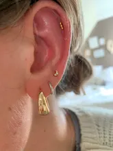Canner 1 par 925 pendientes tipo botón de plata fina para las mujeres joyería fina hélice lindo pequeño Piercing para cartílago pendientes de botón pendientes W5