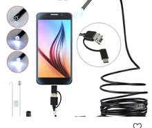 Cámara endoscópica Flexible de 5,5mm, impermeable IP67, Micro boroscopio de inspección USB, para Android, PC, Notebook, 6LED, ajustable