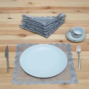 Gray Embrodery Tulle Square 6 Pcs Table Place Mat Napkins for Dining Room Small Kitchen Table Runner for Wedding Birthday
Gray Embrodery Tulle Square 6 Pcs Table Place Mat Napkins for Dining Room Small Kitchen Table Runner for Wedding Birthday
