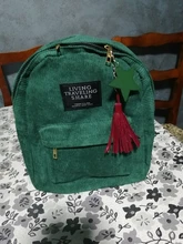 Mochila de pana # H40 para mujer, bolso escolar Vintage de tejido suave a rayas para chicas adolescentes