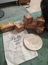 Juego de 6 uds./1Set de tarjetas de nacimiento para bebé, Milestone, bloque de haya cuadrado grabado, meses de nacimiento para recién nacidos, Mitos de cumpleaños, accesorios de fotografía