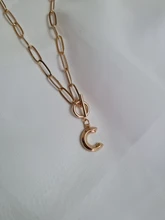 Collar con inicial de letra mayúscula para mujer, collar con colgante de alfabeto de A-Z dorado, Hip-Hop, cadena gruesa, hebilla OT