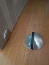 Tope de puerta magnético de goma de acero inoxidable, soportes de puerta ocultos con pegatina antiperforación, topes de puerta sin clavos montados en el suelo