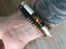 Pulsera de cuentas de disco de arcilla polimérica reciclable para mujer, brazalete minimalista hecho a mano, joyería