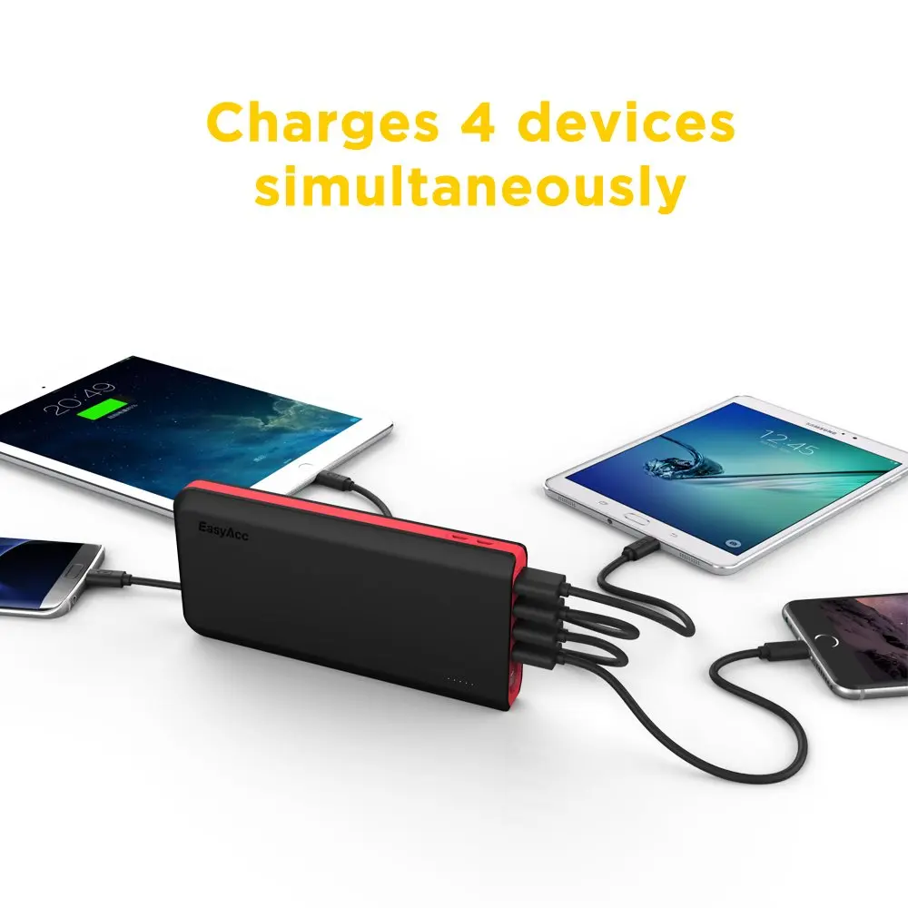 EasyAcc 20000mAh 4.8A Power Bank External Battery Portable Charger Quick Charge 4 USB With Falshlight For phone Ipad Electric
EasyAcc 20000mAh 4.8A Power Bank External Battery Portable Charger Quick Charge 4 USB With Falshlight For phone Ipad Electric