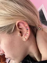 Canner 3 unid/set Pendientes para mujer Plata de Ley 925 Pendientes de botón Pendientes estrella pentagrama Stud Piercing Pendientes joyería fina Aretes W5