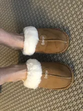 Zapatillas de piel para Mujer, zapatos cálidos de invierno, casa de felpa de ante, para interior y exterior, de algodón, espuma viscoelástica