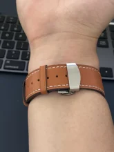 Correa de cuero genuino para Apple Watch, Correa con cierre de mariposa para iWatch de 44mm, 40mm, 42 y 38