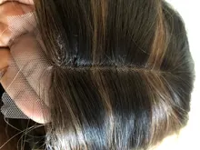 Peluca sintética larga y Lisa para mujeres negras, exquisita Peluca de Color rubio miel resaltado, parte media resistente al calor