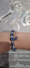 De moda de Color de plata azul de mal de ojo Hamsa la mano de Fátima Palm pulseras para las mujeres de la pulsera del encanto de estilo étnico joyería hecha a mano
