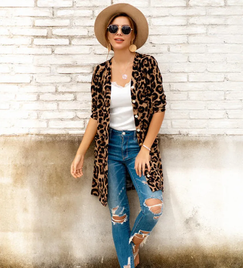 Leopard Cardigan Women Fall 2020 New Clothes Female Pockets Long Length Cotton Loose Button Cardigans for Femme Winter Tops
Leopard Cardigan Women Fall 2020 New Clothes Female Pockets Long Length Cotton Loose Button Cardigans for Femme Winter Tops